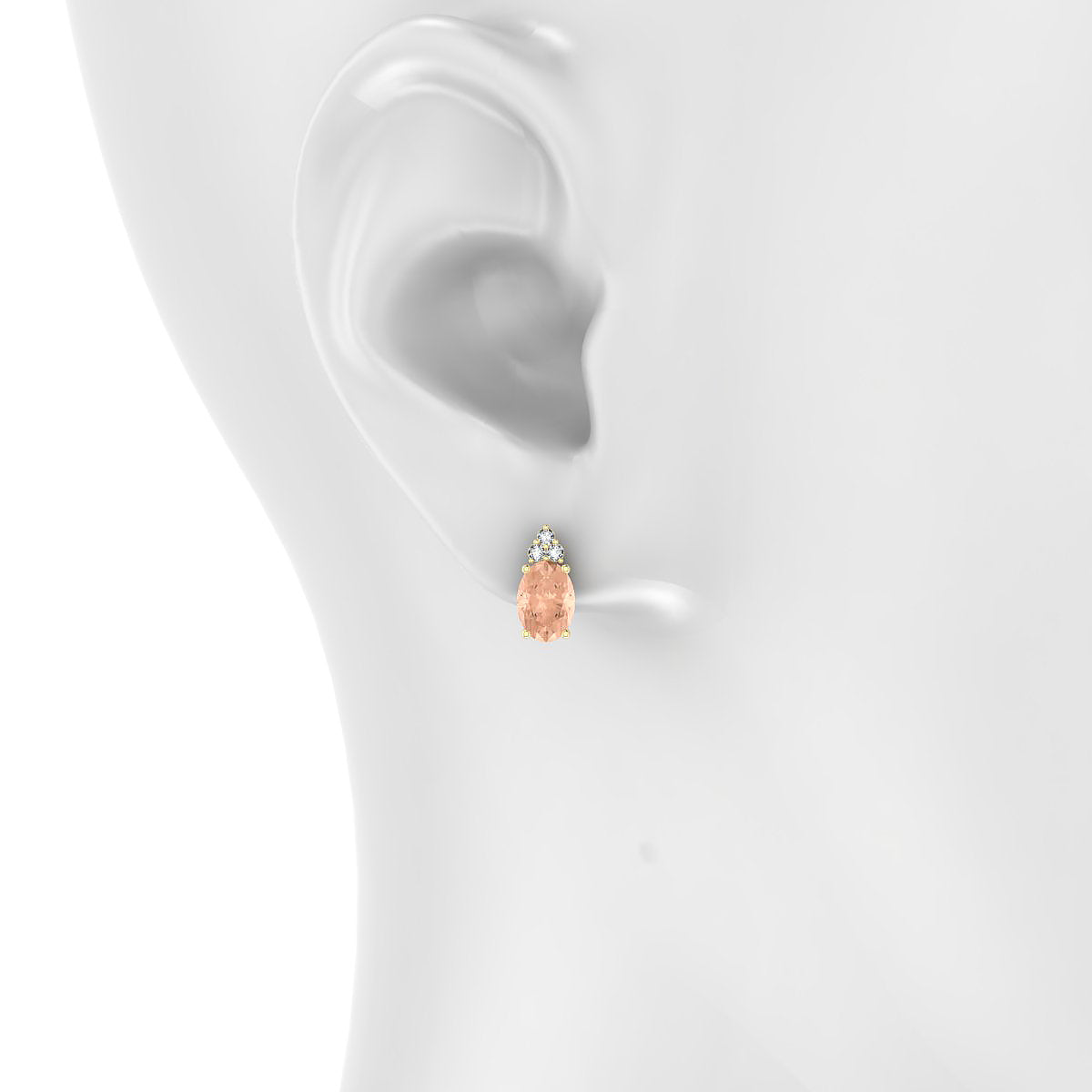 Mirage | 18k Yellow Gold 7 x 5 mm Oval Morganite Earrings