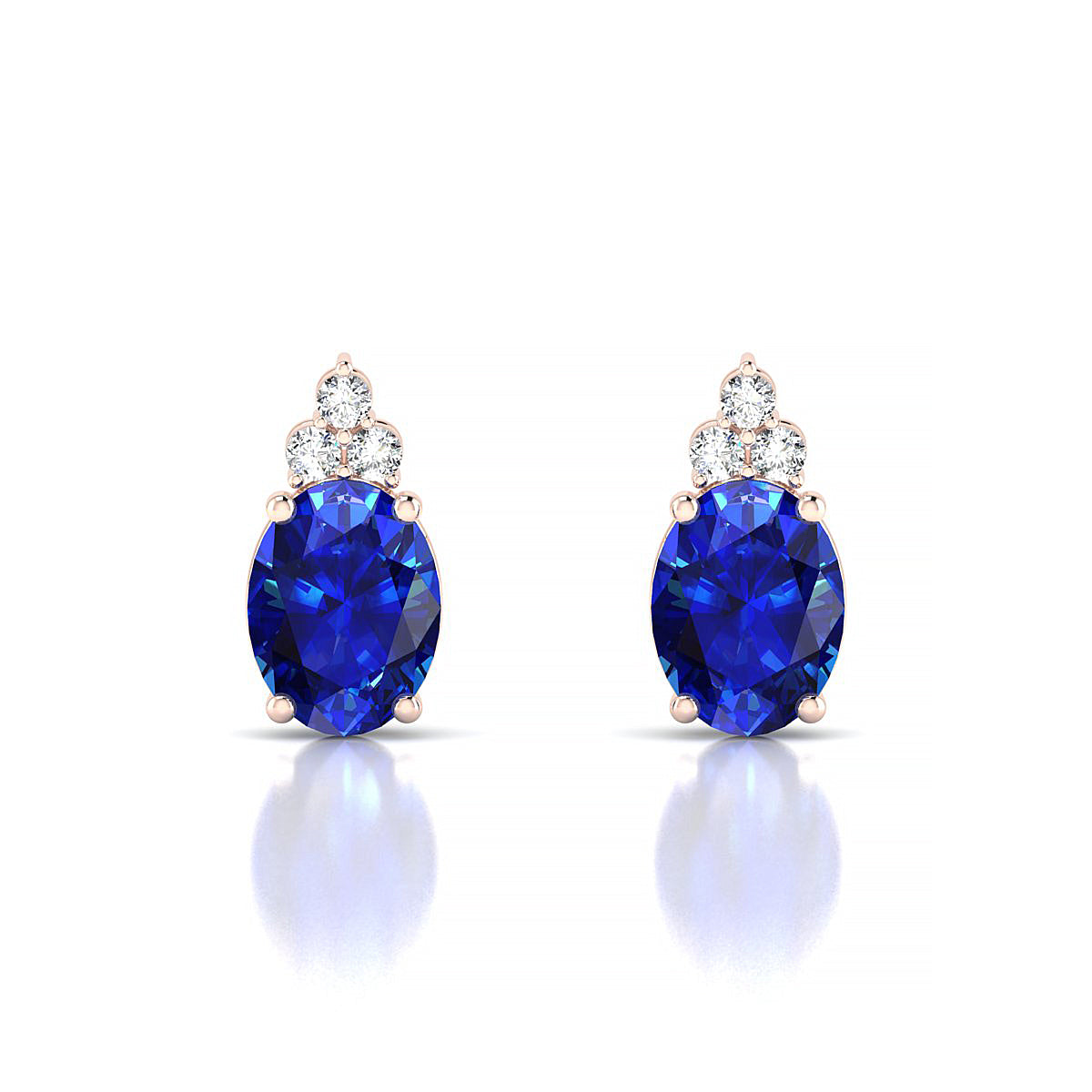 Mirage | 18k Rose Gold 8 x 6 mm Oval Sapphire Earrings
