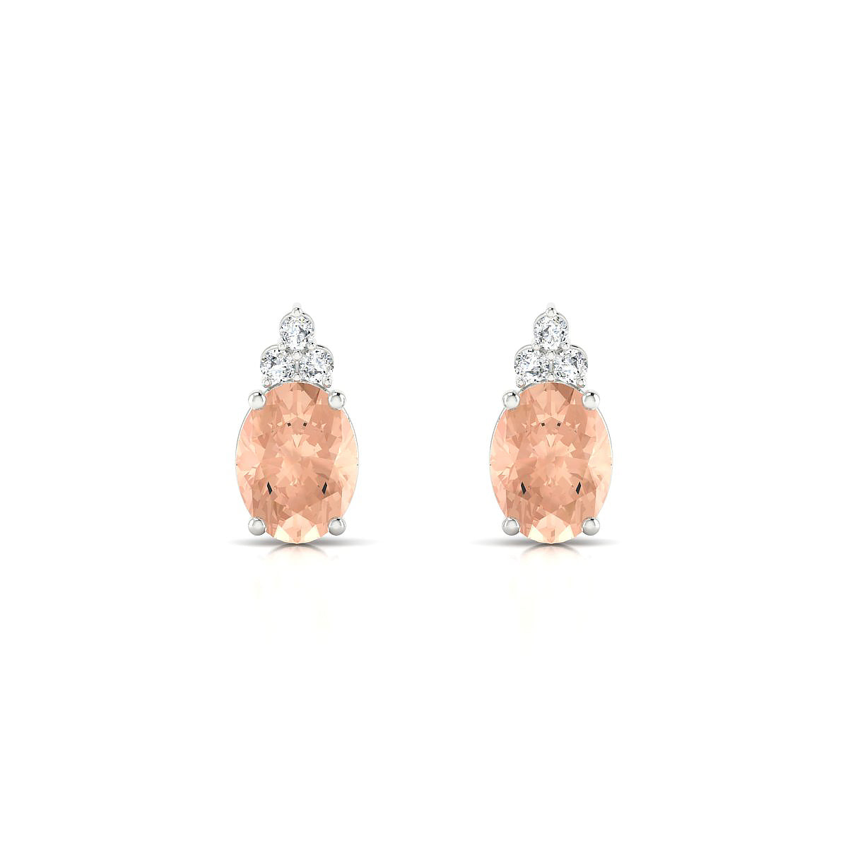 Mirage | 18k White Gold 8 x 6 mm Oval Morganite Earrings