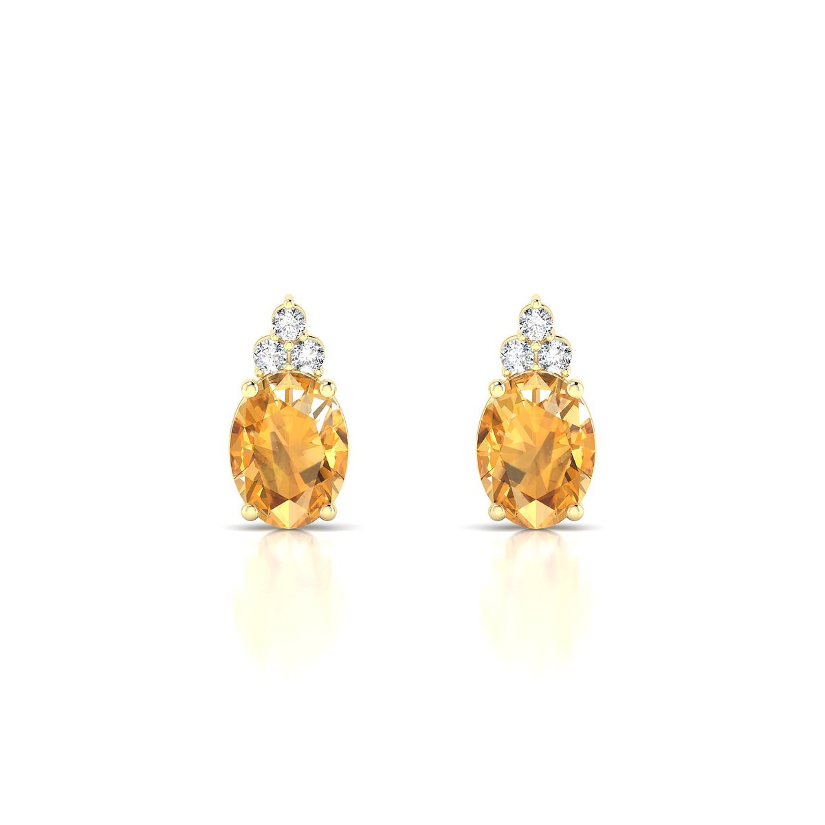 Mirage | 18k Yellow Gold 8 x 6 mm Oval Citrine Earrings