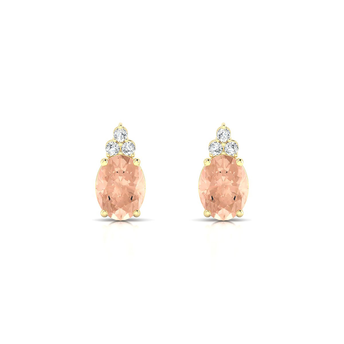 Mirage | 18k Yellow Gold 8 x 6 mm Oval Morganite Earrings