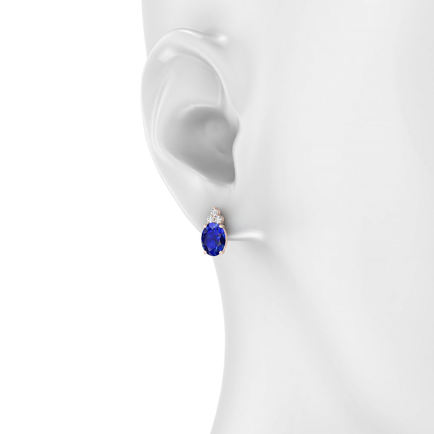 Mirage | 18k Rose Gold 8 x 6 mm Oval Sapphire Earrings
