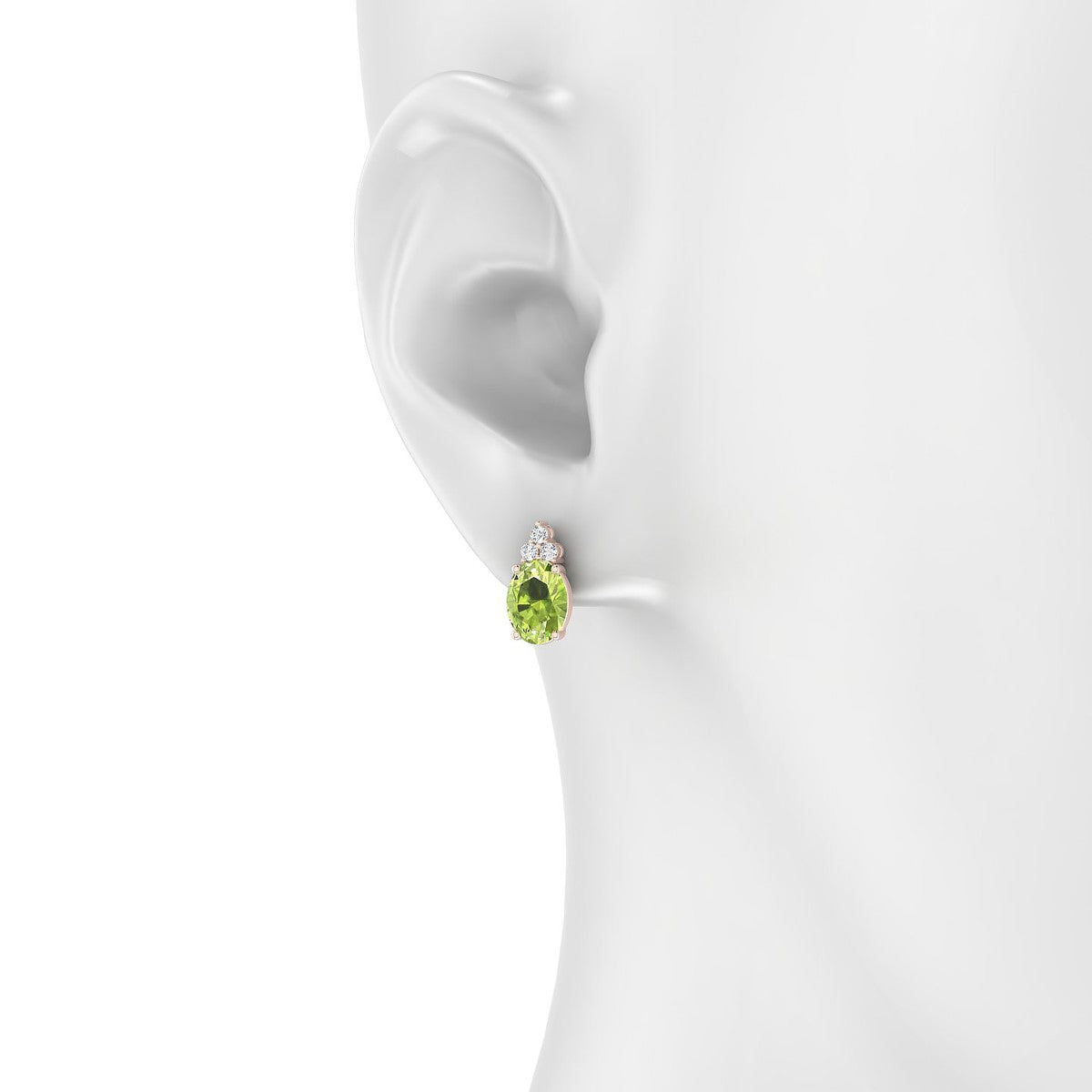 Mirage | 18k Rose Gold 8 x 6 mm Oval Peridot Earrings