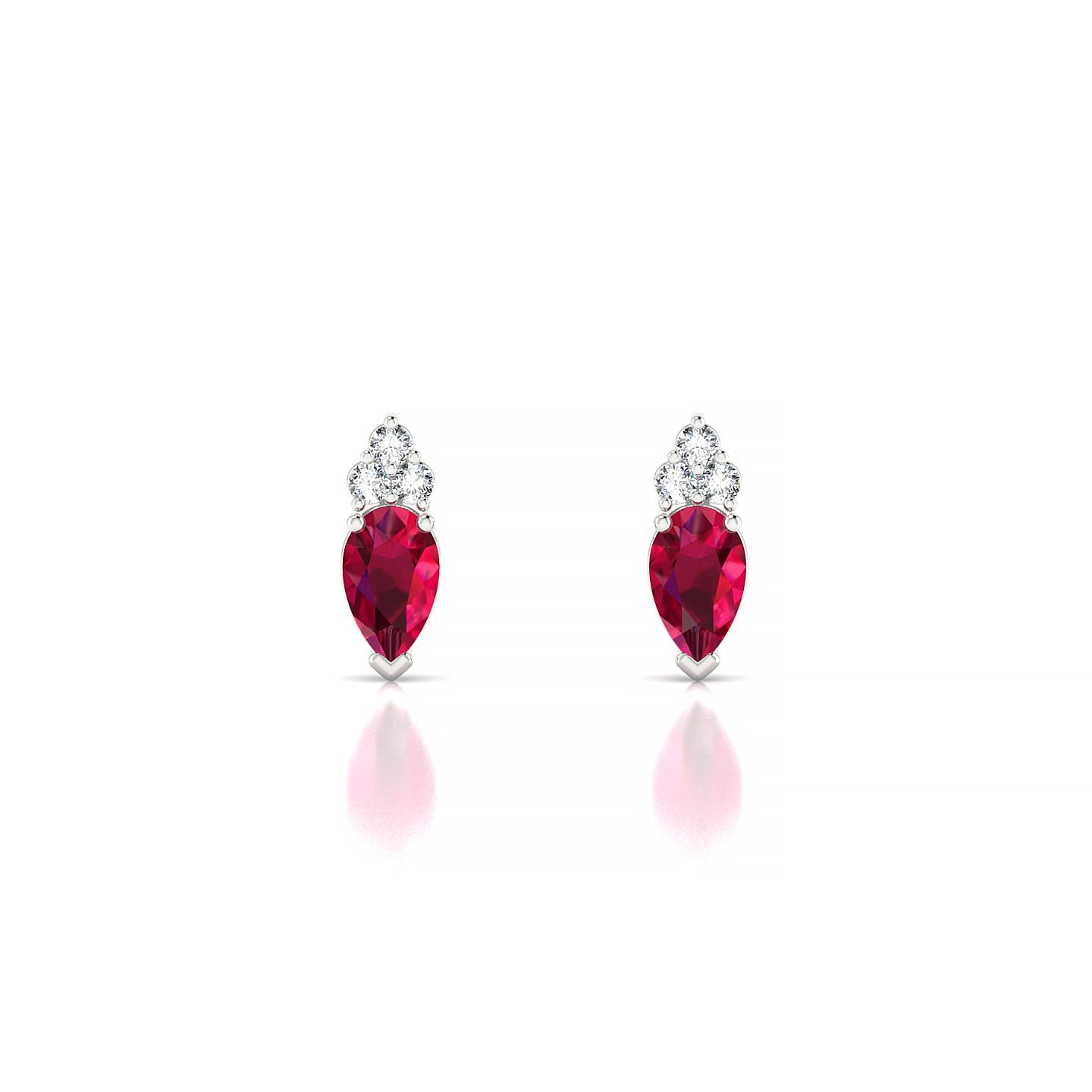 Mirage | 18k White Gold 5 x 3 mm Pear Ruby Earrings