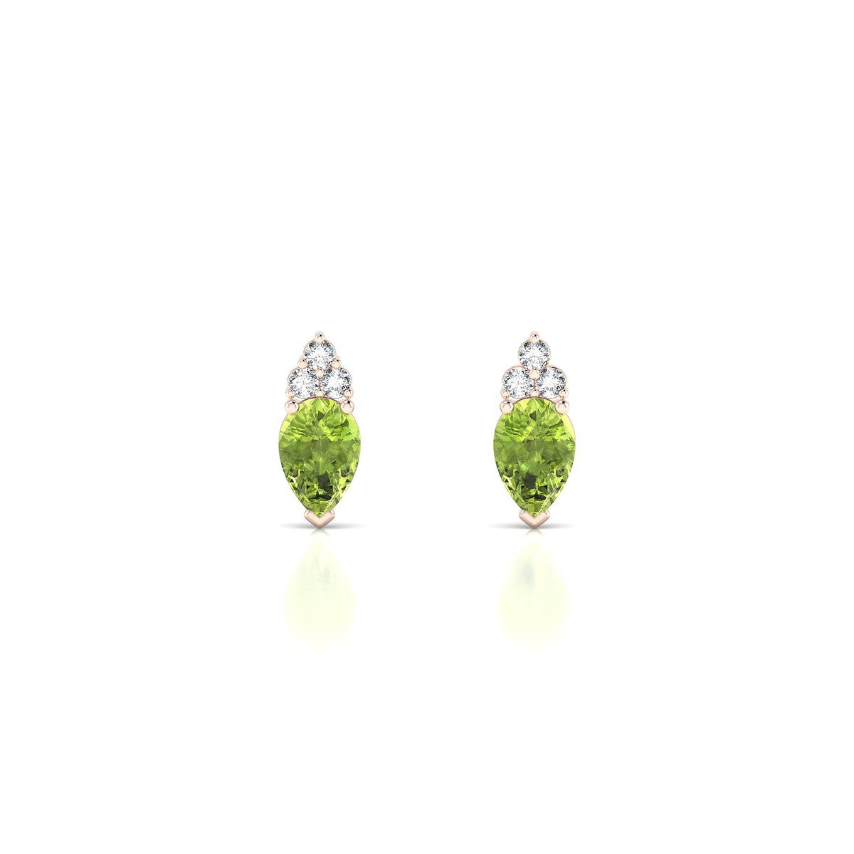 Mirage | 18k Rose Gold 6 x 4 mm Pear Peridot Earrings