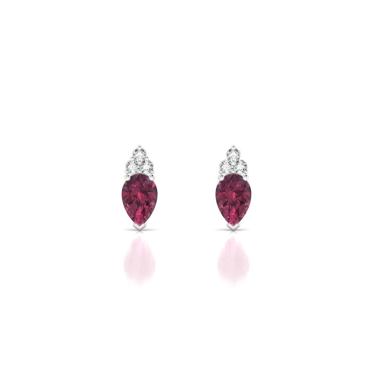 Mirage | 18k White Gold 6 x 4 mm Pear Rhodolite Earrings