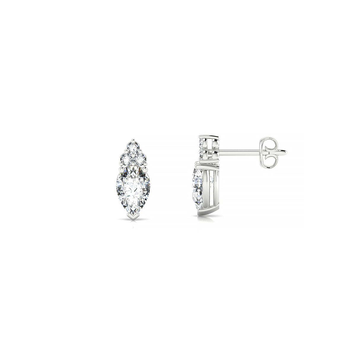 Mirage | 18k White Gold 6 x 4 mm Pear Diamond Earrings
