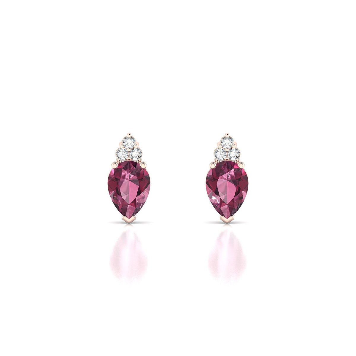 Mirage | 18k Rose Gold 7 x 5 mm Pear Rhodolite Earrings