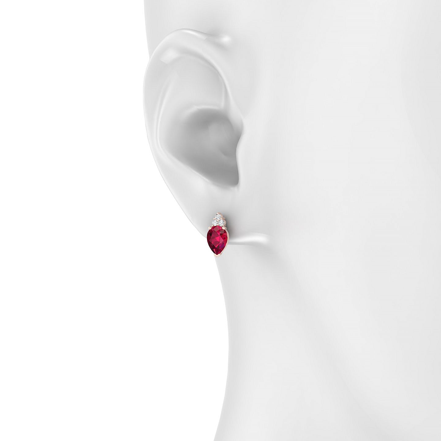 Mirage | 18k Rose Gold 7 x 5 mm Pear Ruby Earrings