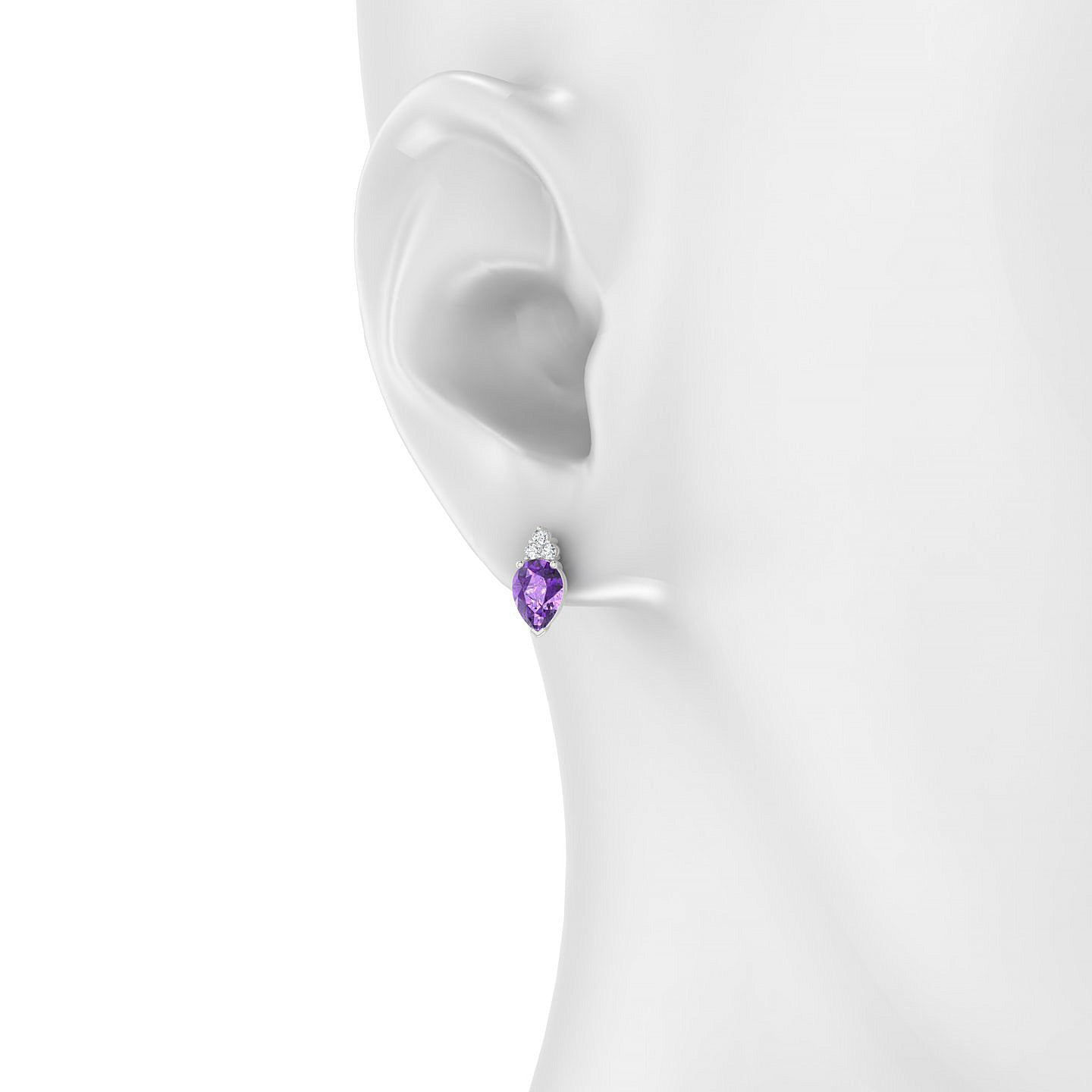 Mirage | 18k White Gold 7 x 5 mm Pear Amethyst Earrings