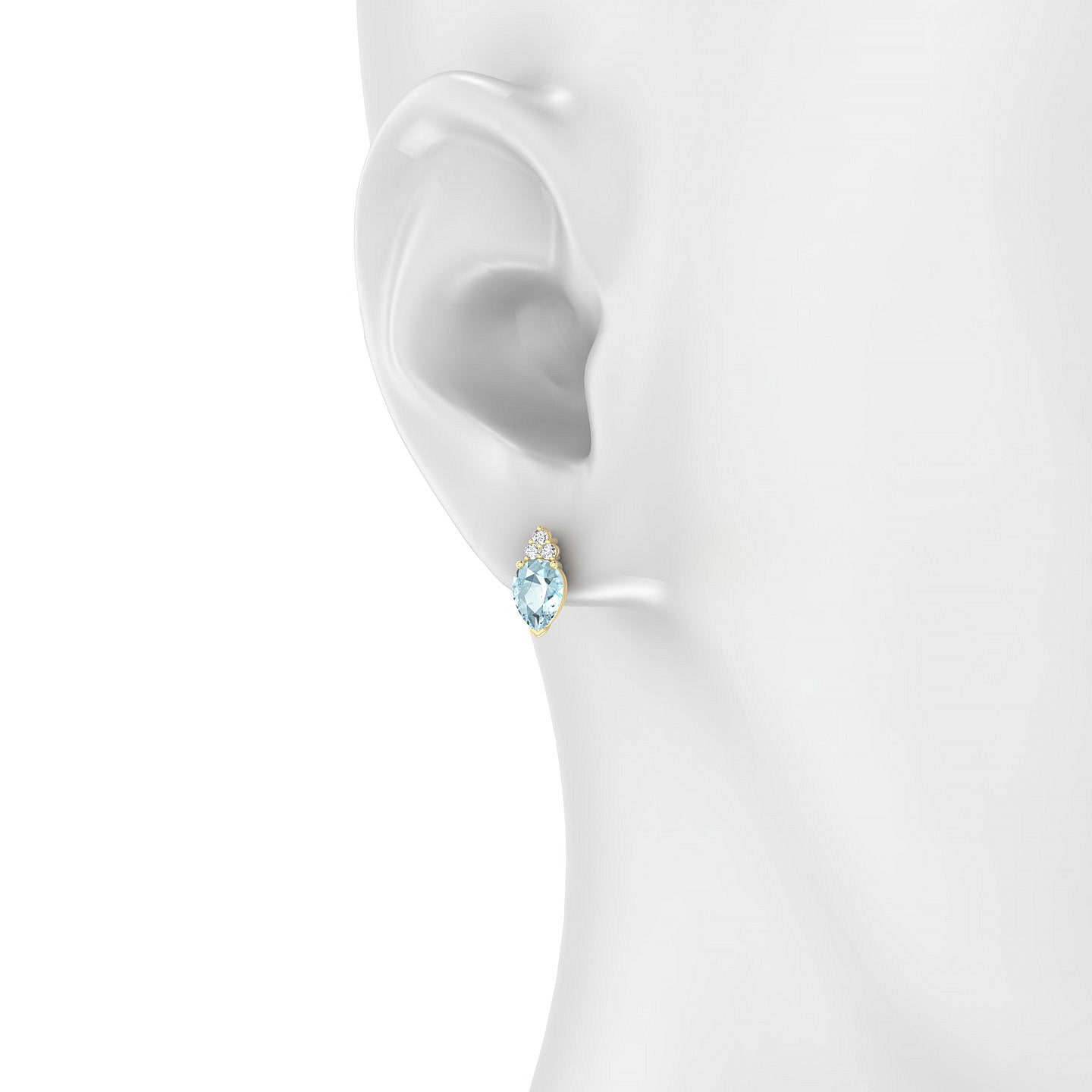 Mirage | 18k Yellow Gold 7 x 5 mm Pear Aquamarine Earrings
