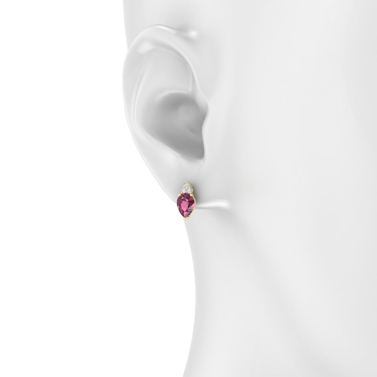 Mirage | 18k Yellow Gold 7 x 5 mm Pear Rhodolite Earrings