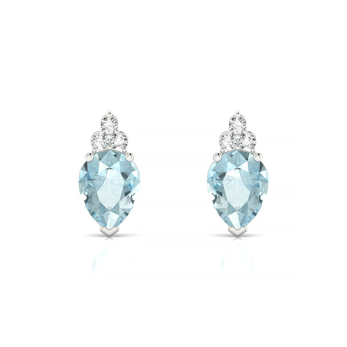 Mirage | 18k White Gold 8 x 6 mm Pear Aquamarine Earrings