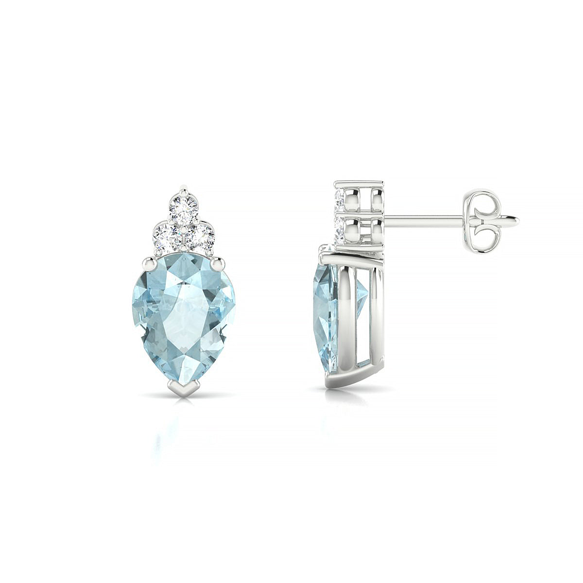 Mirage | 18k White Gold 8 x 6 mm Pear Aquamarine Earrings