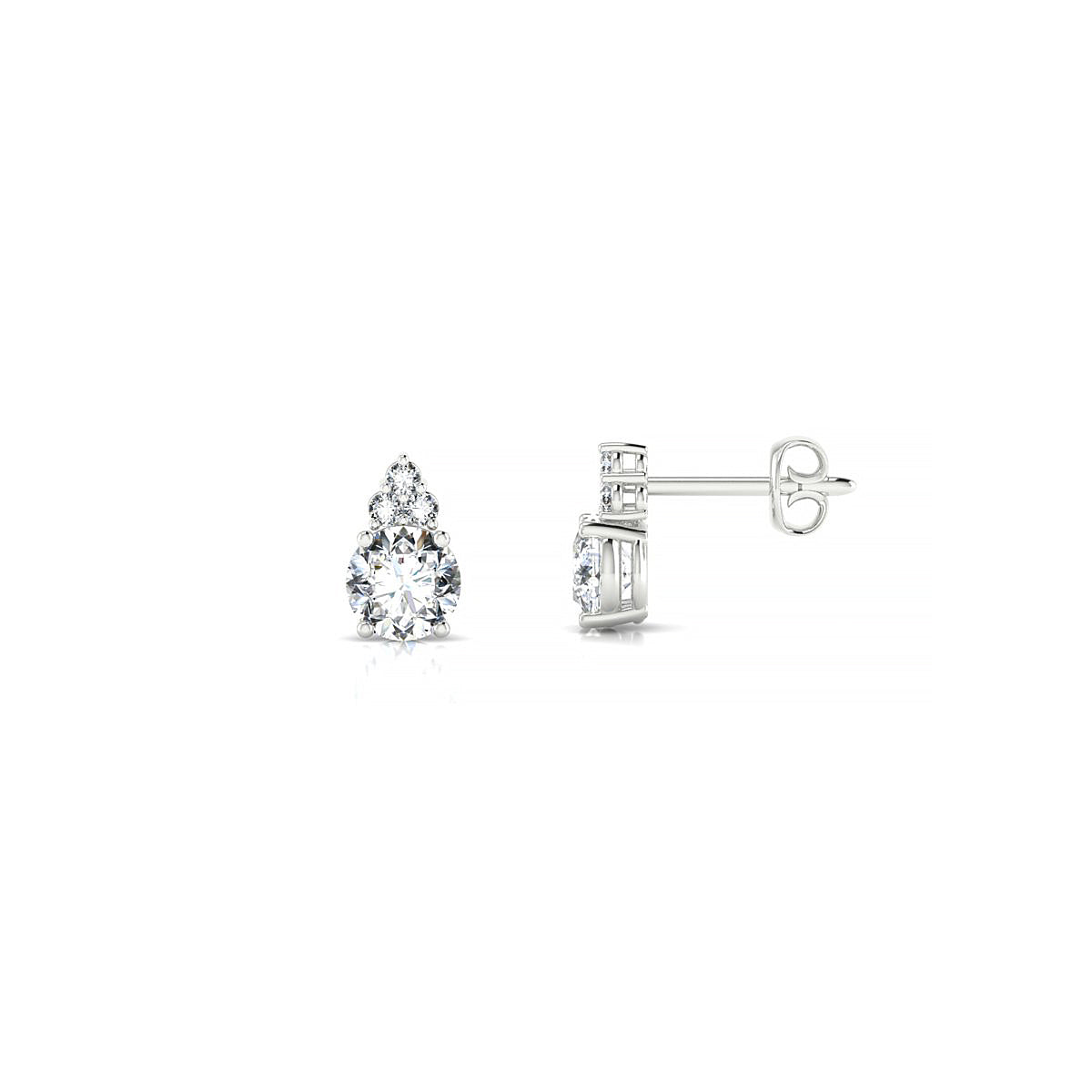 Mirage | 18k White Gold 4.2 mm Round Diamond Earrings