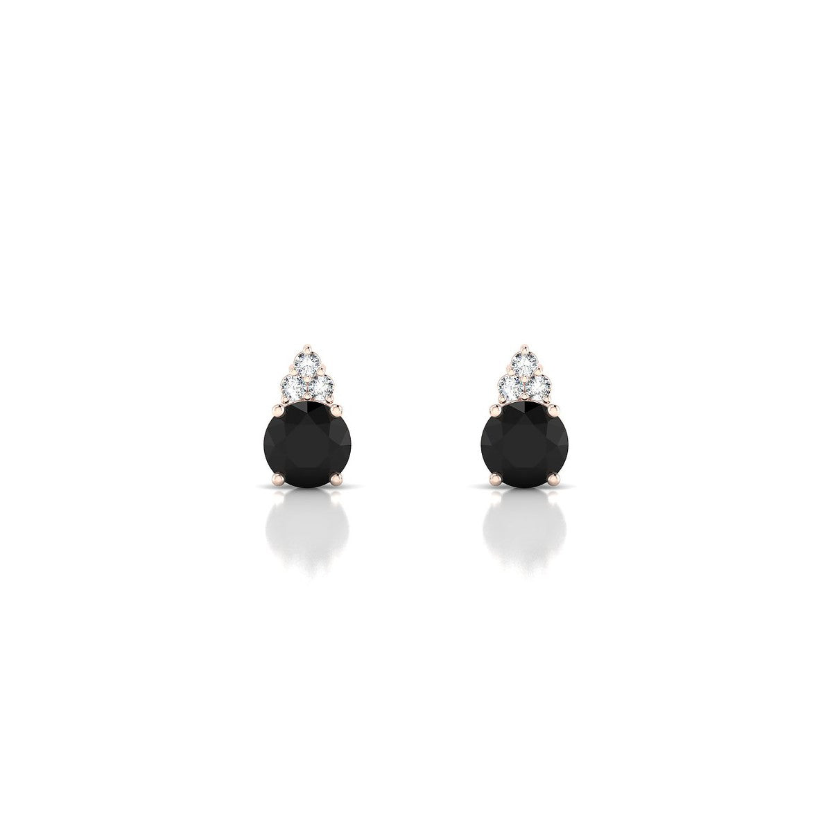 Mirage | 18k Rose Gold 4.5 mm Round Black Diamond Earrings