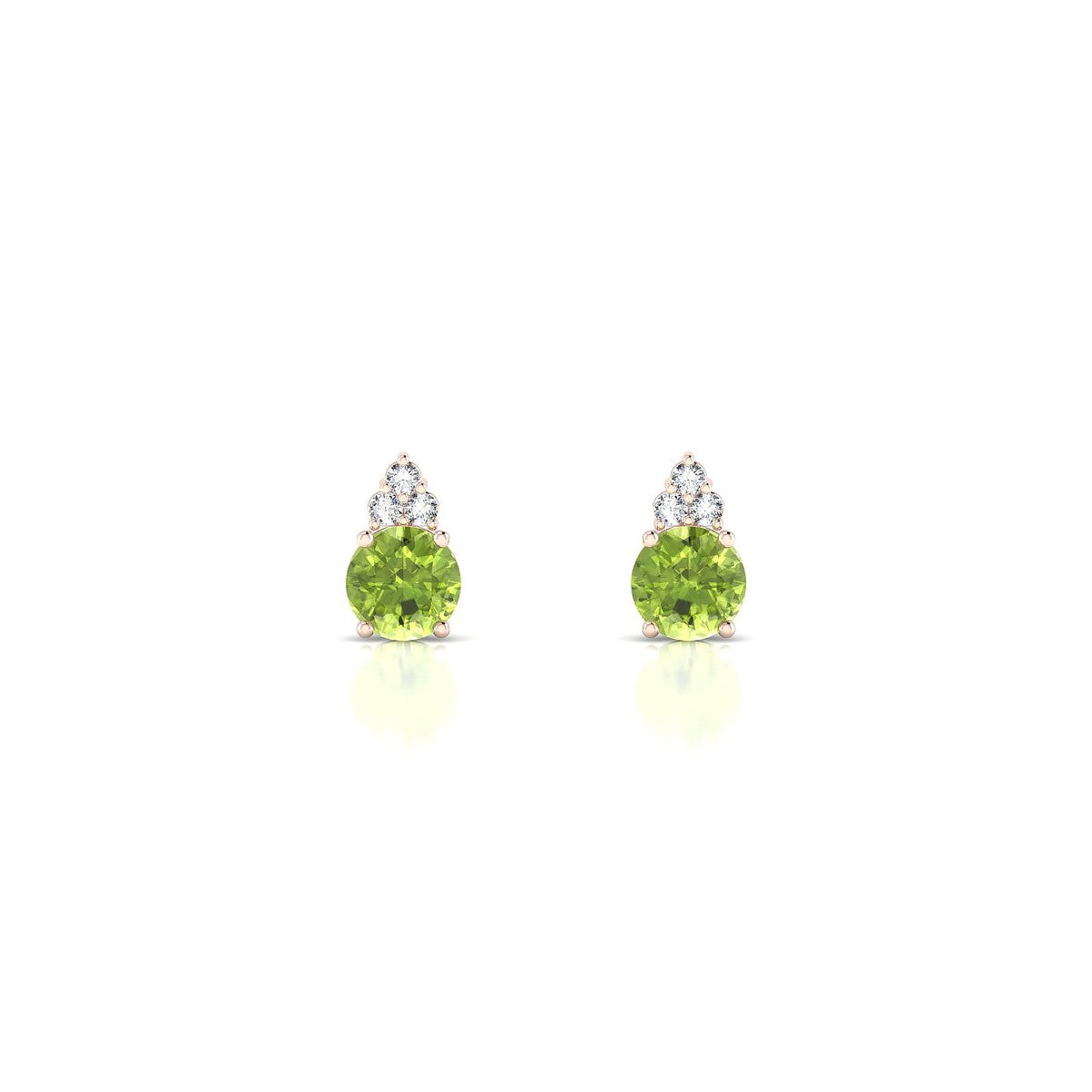Mirage | 18k Rose Gold 4.5 mm Round Peridot Earrings