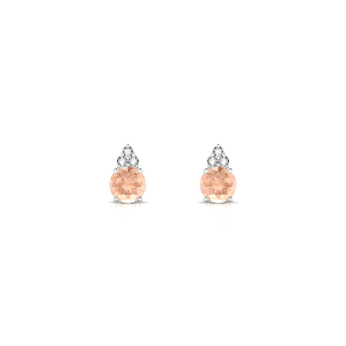 Mirage | 18k White Gold 4.5 mm Round Morganite Earrings