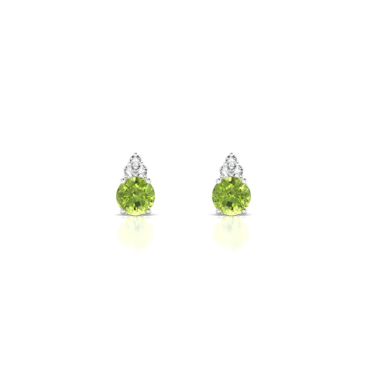 Mirage | 18k White Gold 4.5 mm Round Peridot Earrings