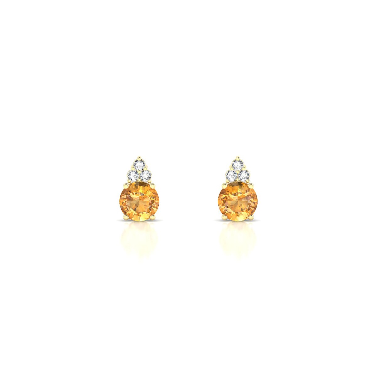 Mirage | 18k Yellow Gold 4.5 mm Round Citrine Earrings