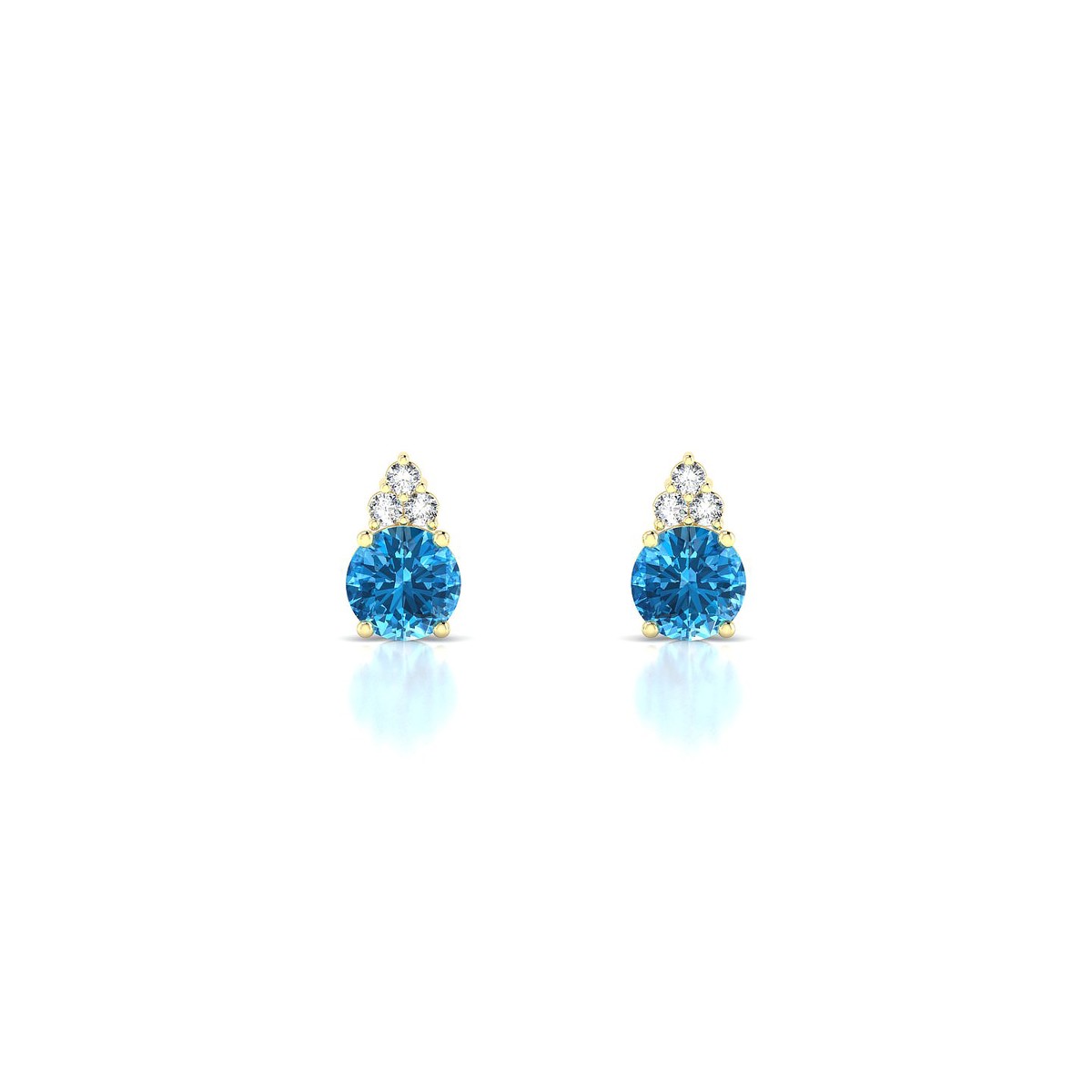 Mirage | 18k Yellow Gold 4.5 mm Round Topaz Earrings