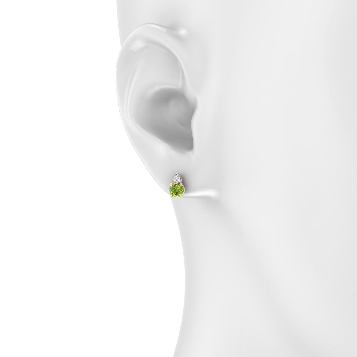 Mirage | 18k Rose Gold 4.5 mm Round Peridot Earrings