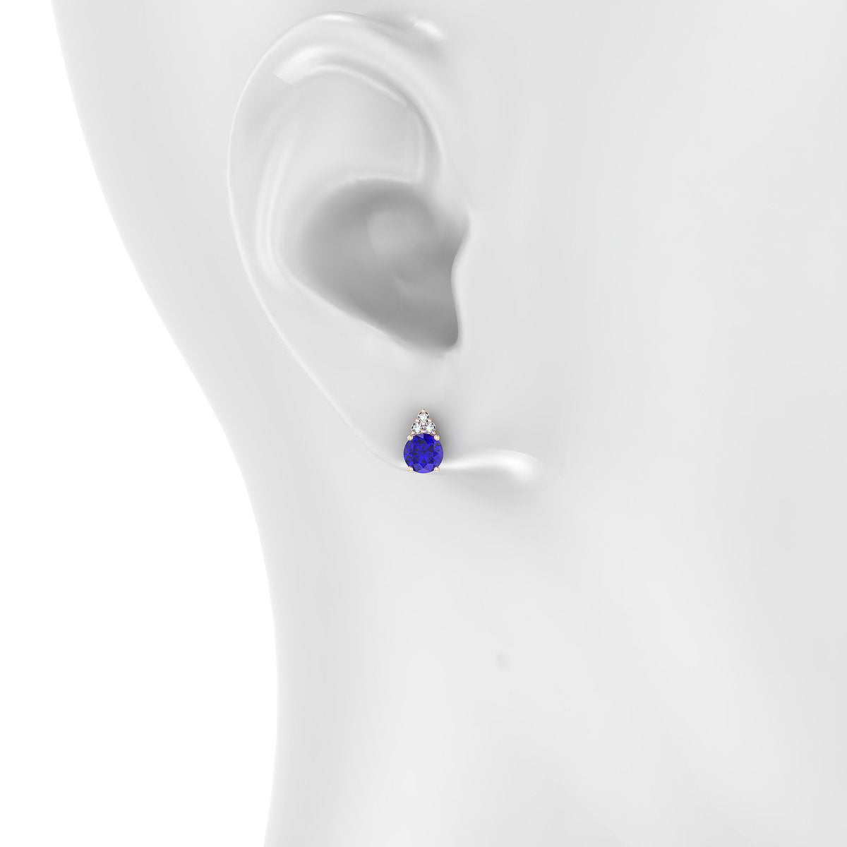 Mirage | 18k Rose Gold 4.5 mm Round Tanzanite Earrings
