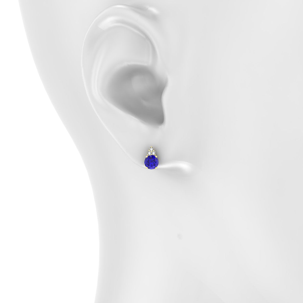 Mirage | 18k Yellow Gold 4.5 mm Round Tanzanite Earrings