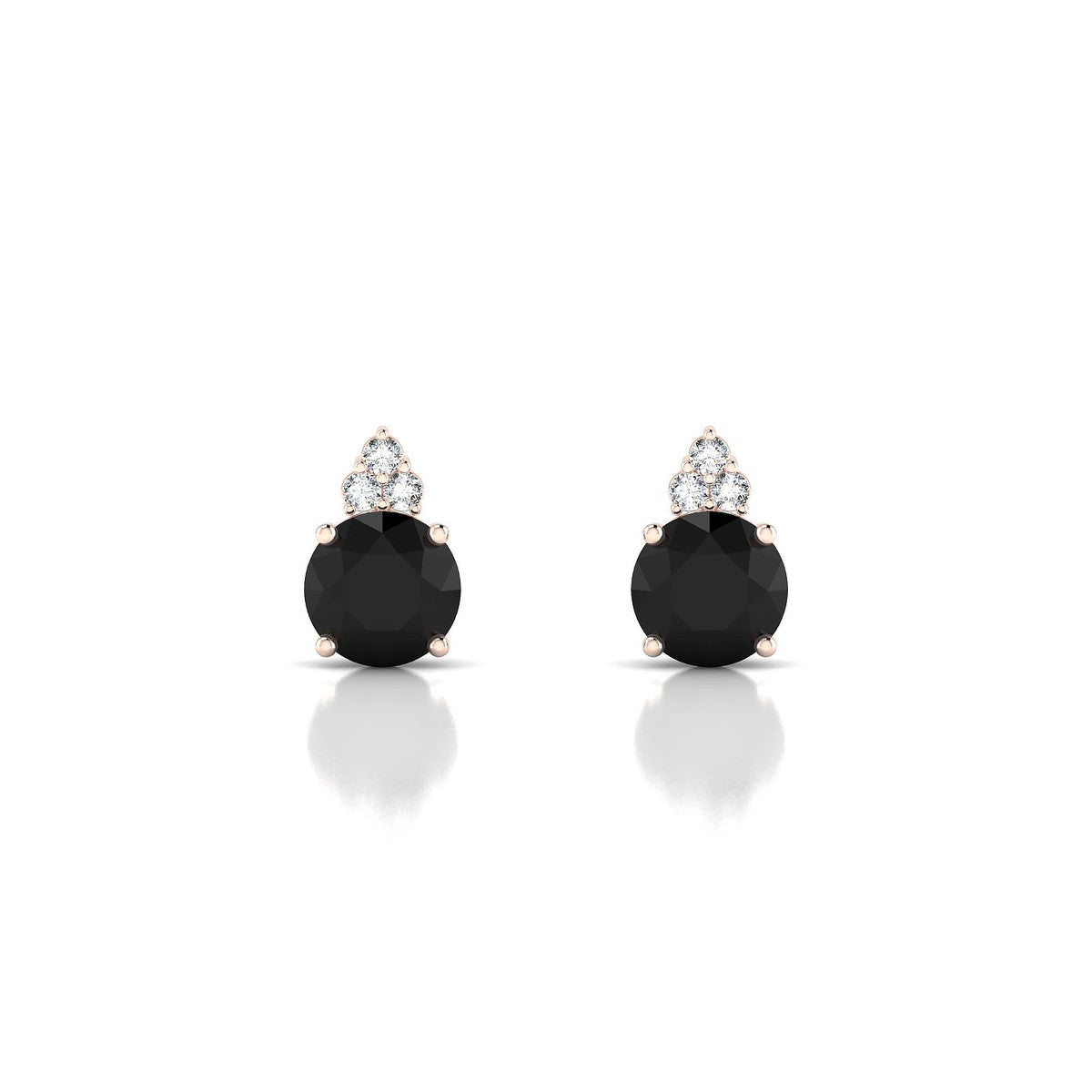 Mirage | 18k Rose Gold 6 mm Round Black Diamond Earrings