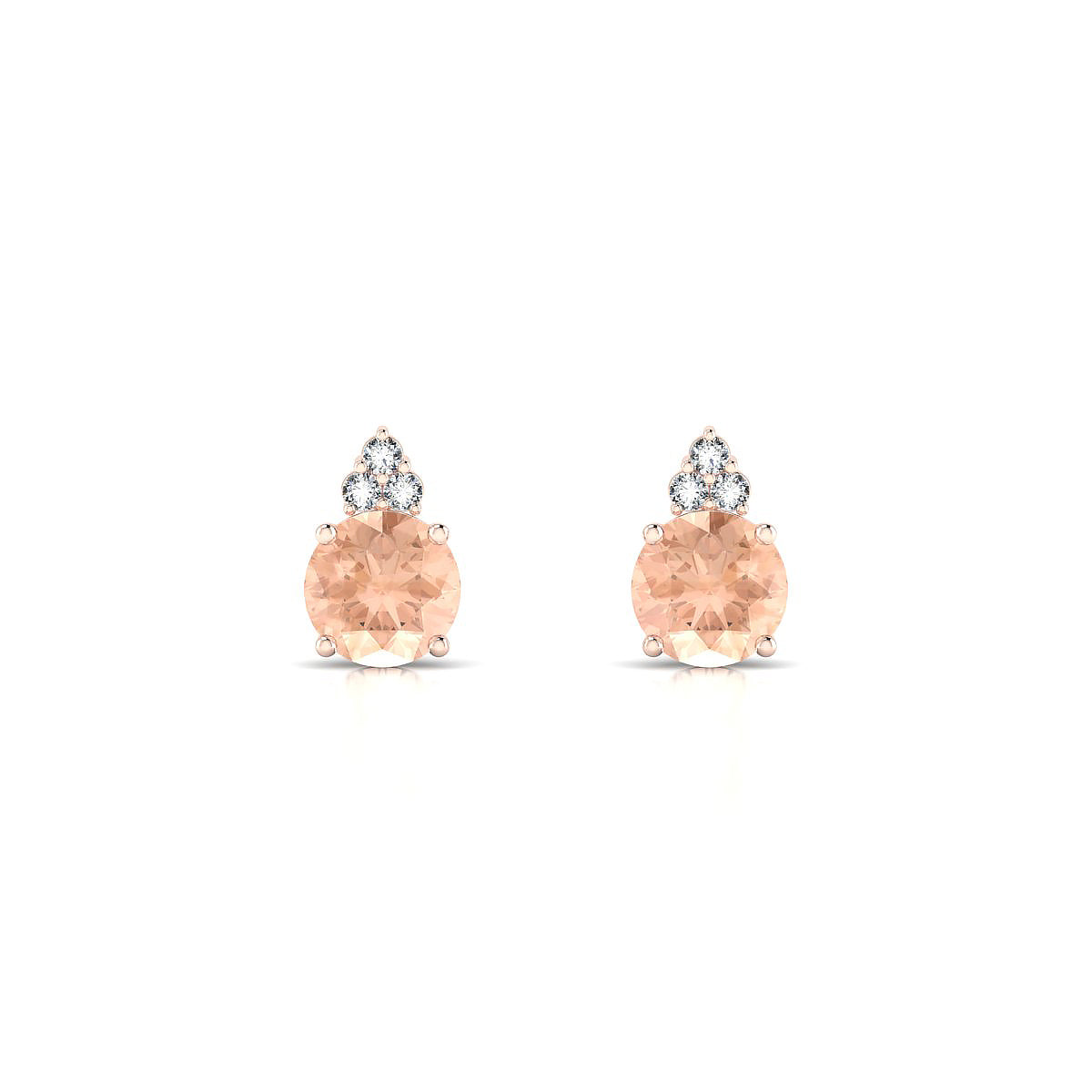 Mirage | 18k Rose Gold 6 mm Round Morganite Earrings