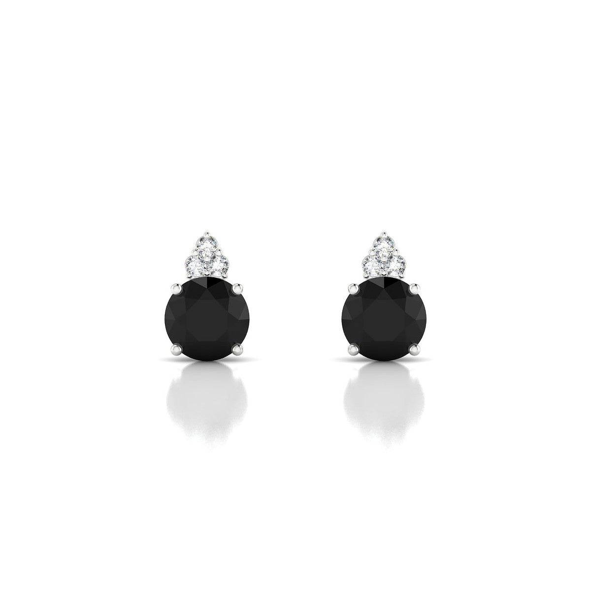 Mirage | 18k White Gold 6 mm Round Black Diamond Earrings