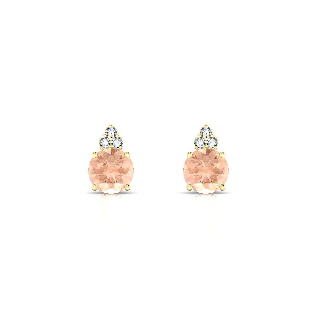 Mirage | 18k Yellow Gold 6 mm Round Morganite Earrings
