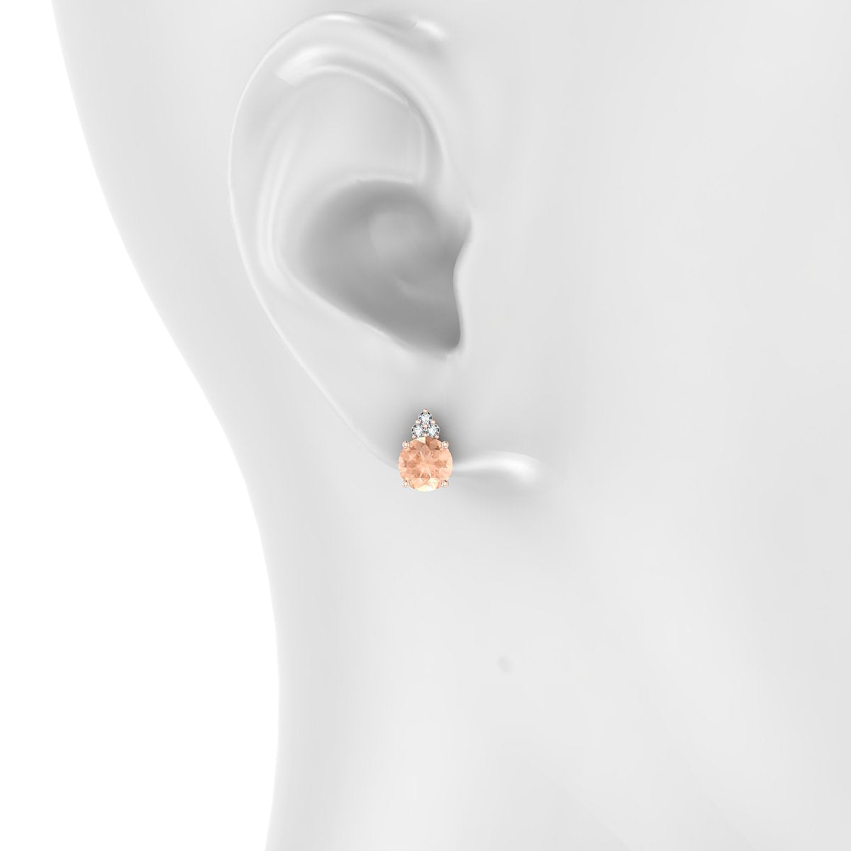 Mirage | 18k Rose Gold 6 mm Round Morganite Earrings