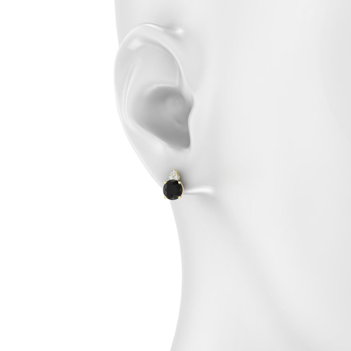 Mirage | 18k Yellow Gold 6 mm Round Black Diamond Earrings