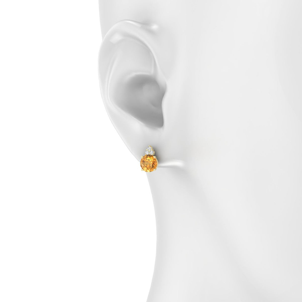 Mirage | 18k Yellow Gold 6 mm Round Citrine Earrings