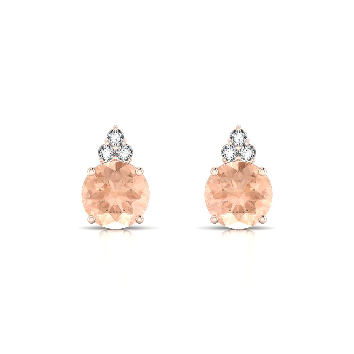 Mirage | 18k Rose Gold 8 mm Round Morganite Earrings