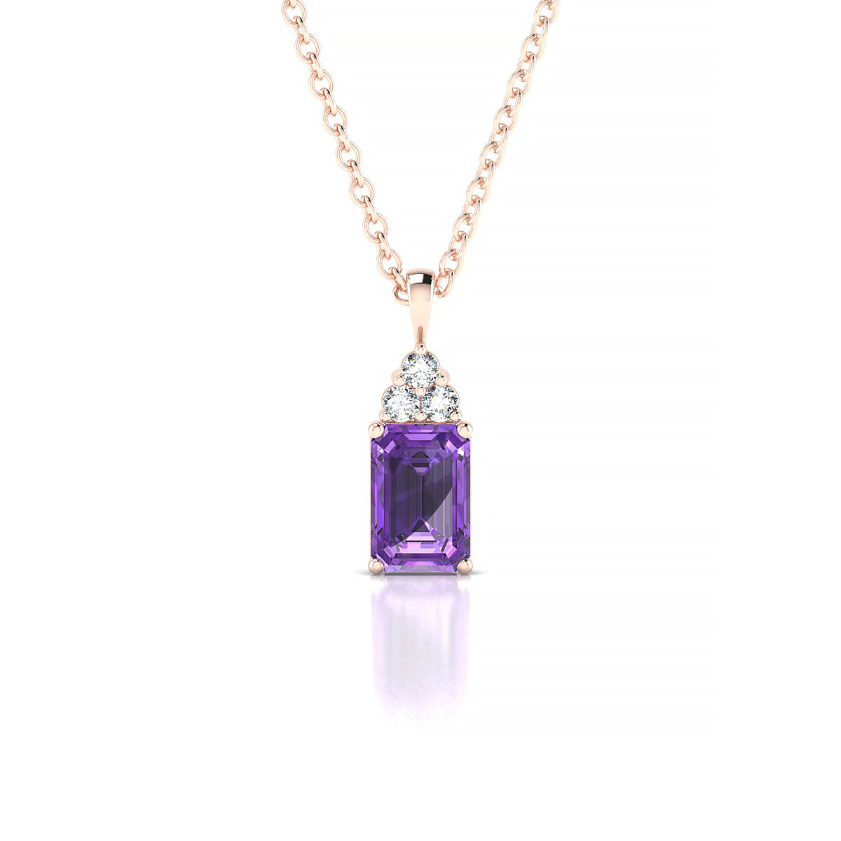 Mirage | 18k Rose Gold 6 x 4 mm Emerald Amethyst Pendant