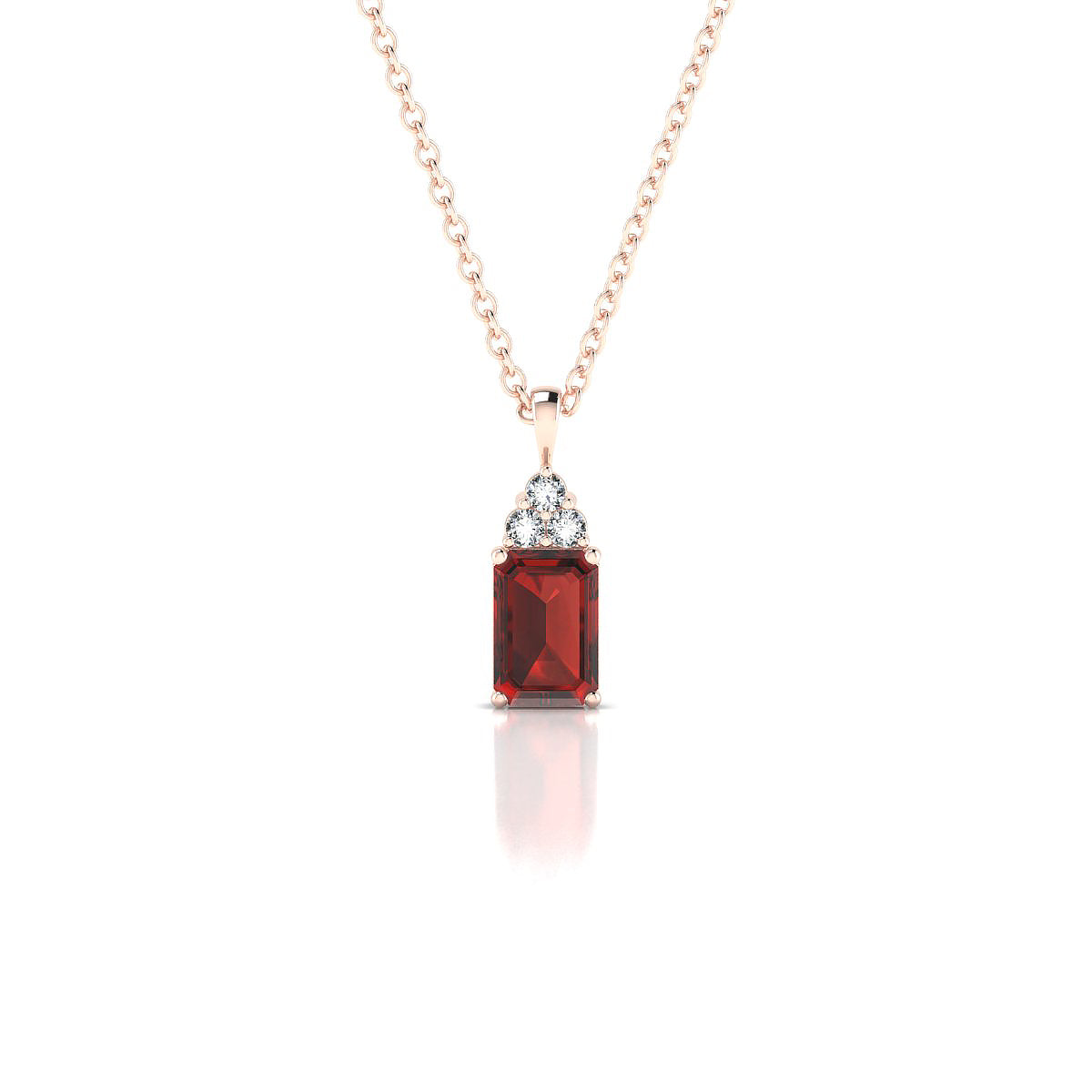 Mirage | 18k Rose Gold 6 x 4 mm Emerald Garnet Pendant