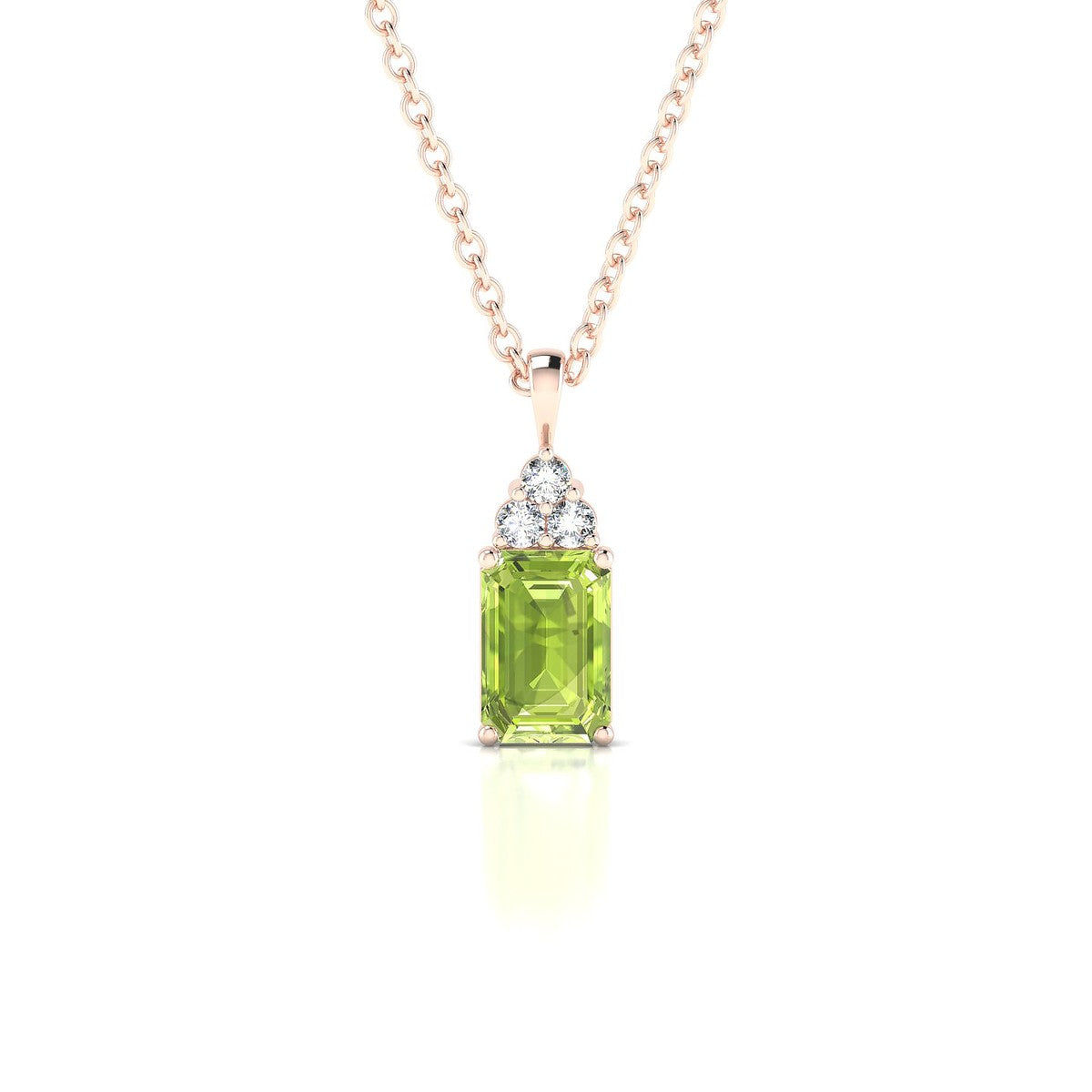Mirage | 18k Rose Gold 6 x 4 mm Emerald Peridot Pendant