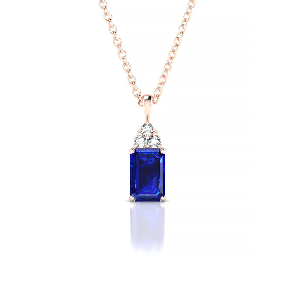 Mirage | 18k Rose Gold 6 x 4 mm Emerald Sapphire Pendant