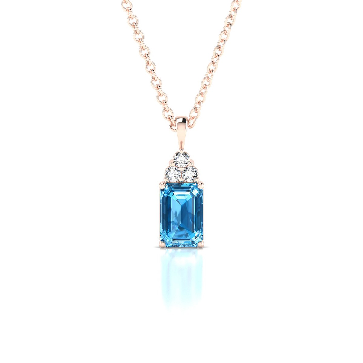 Mirage | 18k Rose Gold 6 x 4 mm Emerald Topaz Pendant
