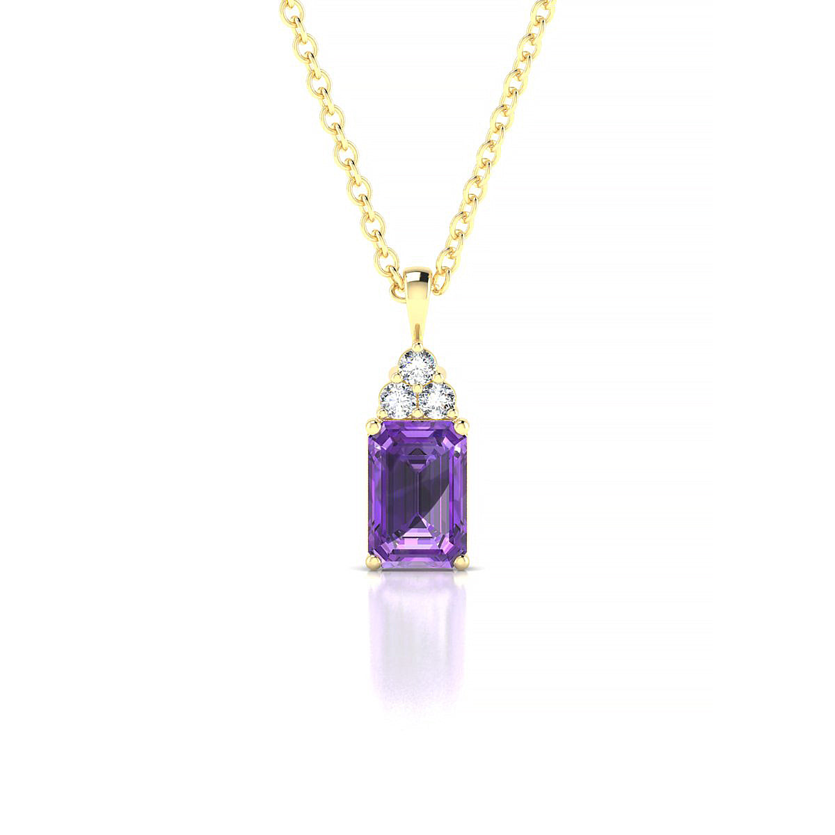 Mirage | 18k Yellow Gold 6 x 4 mm Emerald Amethyst Pendant