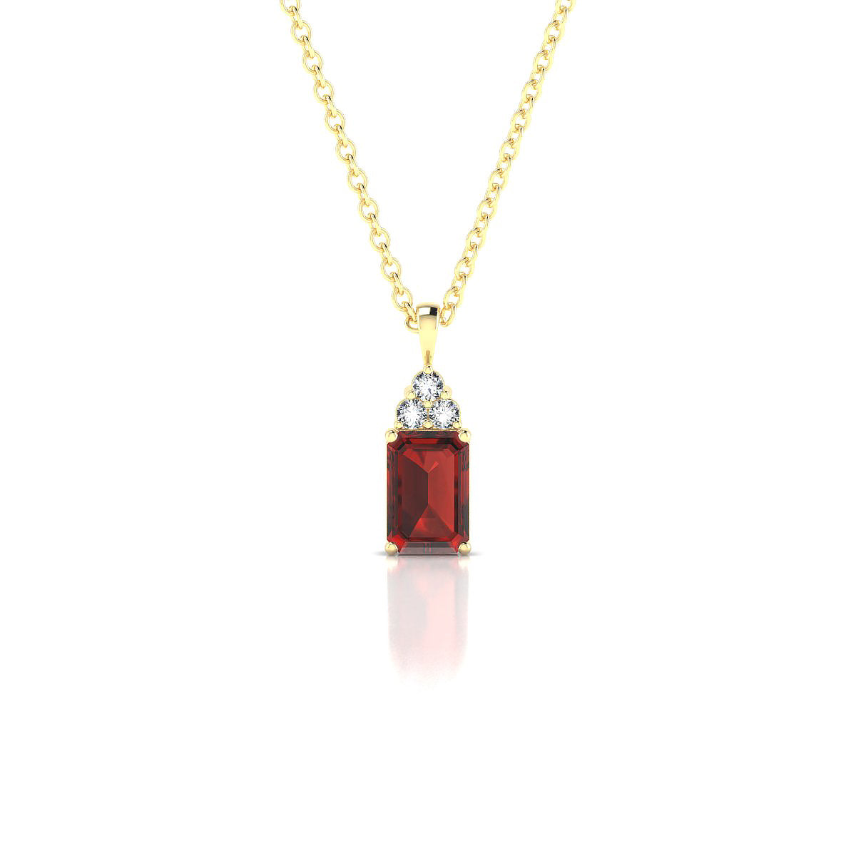 Mirage | 18k Yellow Gold 6 x 4 mm Emerald Garnet Pendant