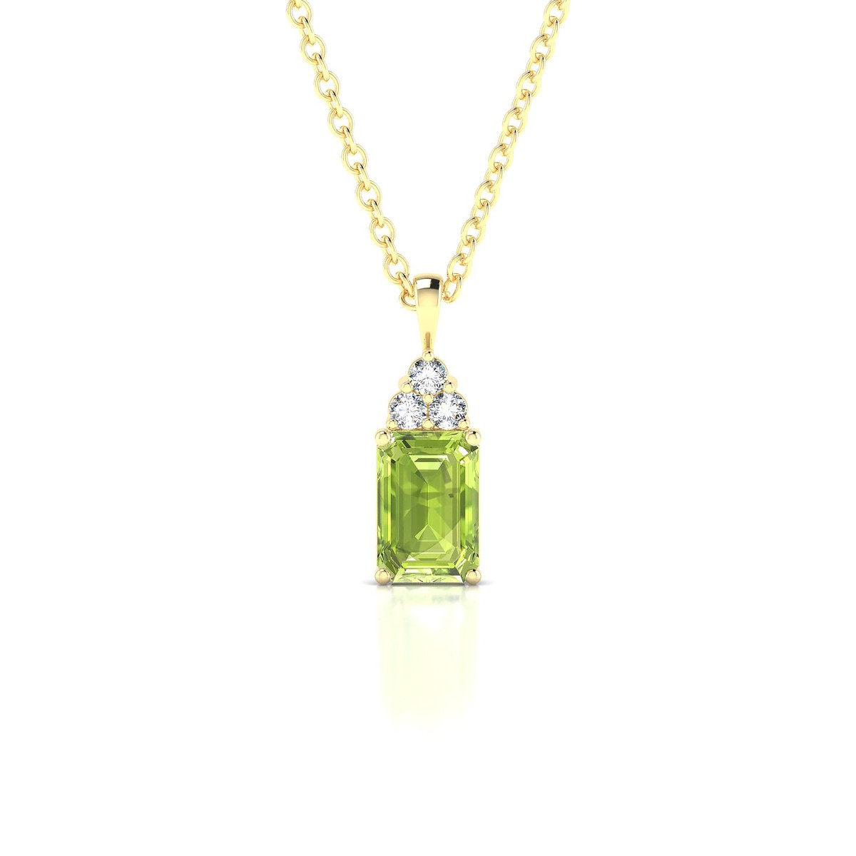 Mirage | 18k Yellow Gold 6 x 4 mm Emerald Peridot Pendant