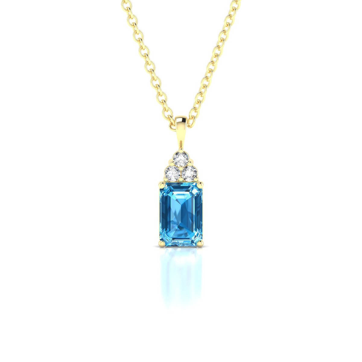 Mirage | 18k Yellow Gold 6 x 4 mm Emerald Topaz Pendant