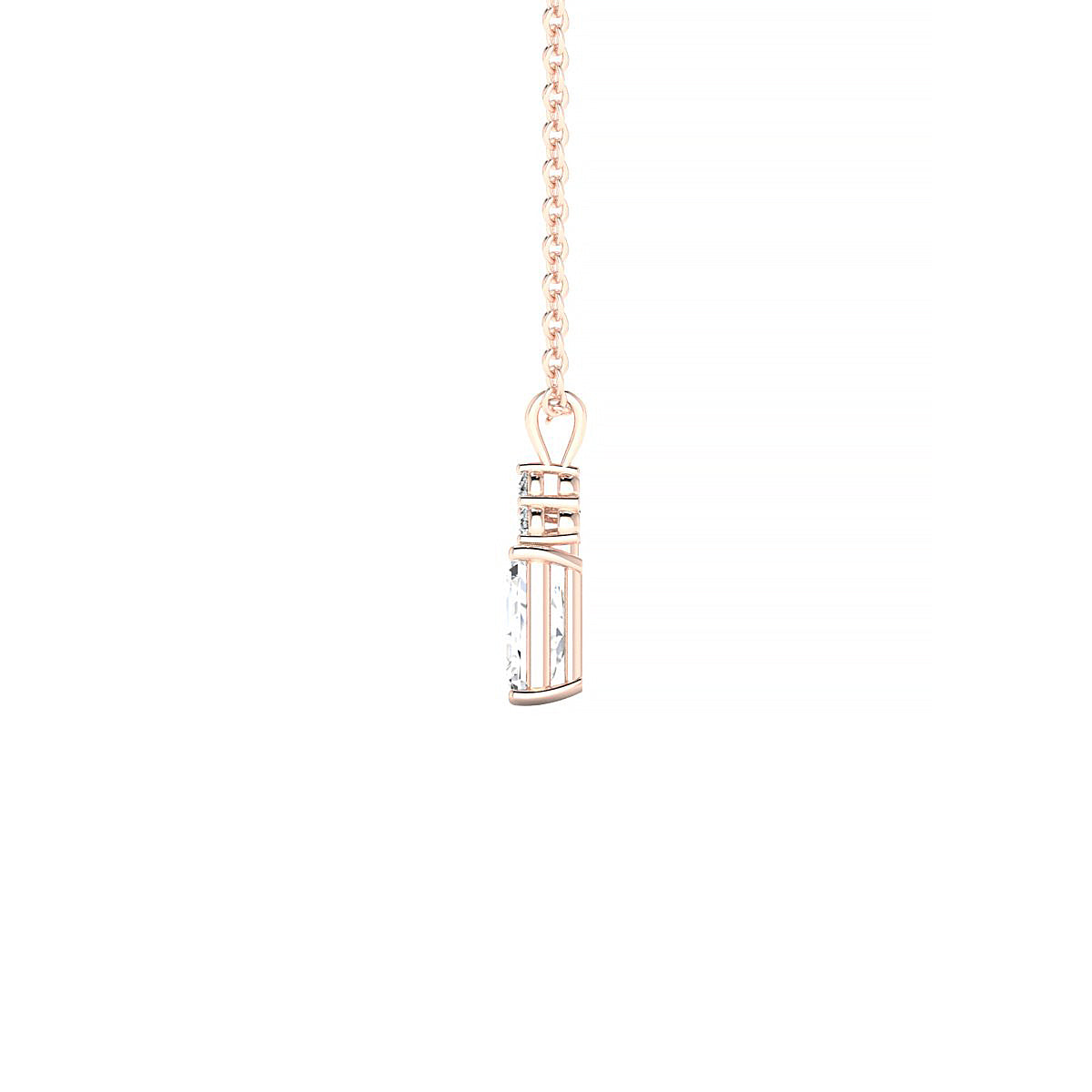 Mirage | 18k Rose Gold 6 x 4 mm Emerald Diamond Pendant