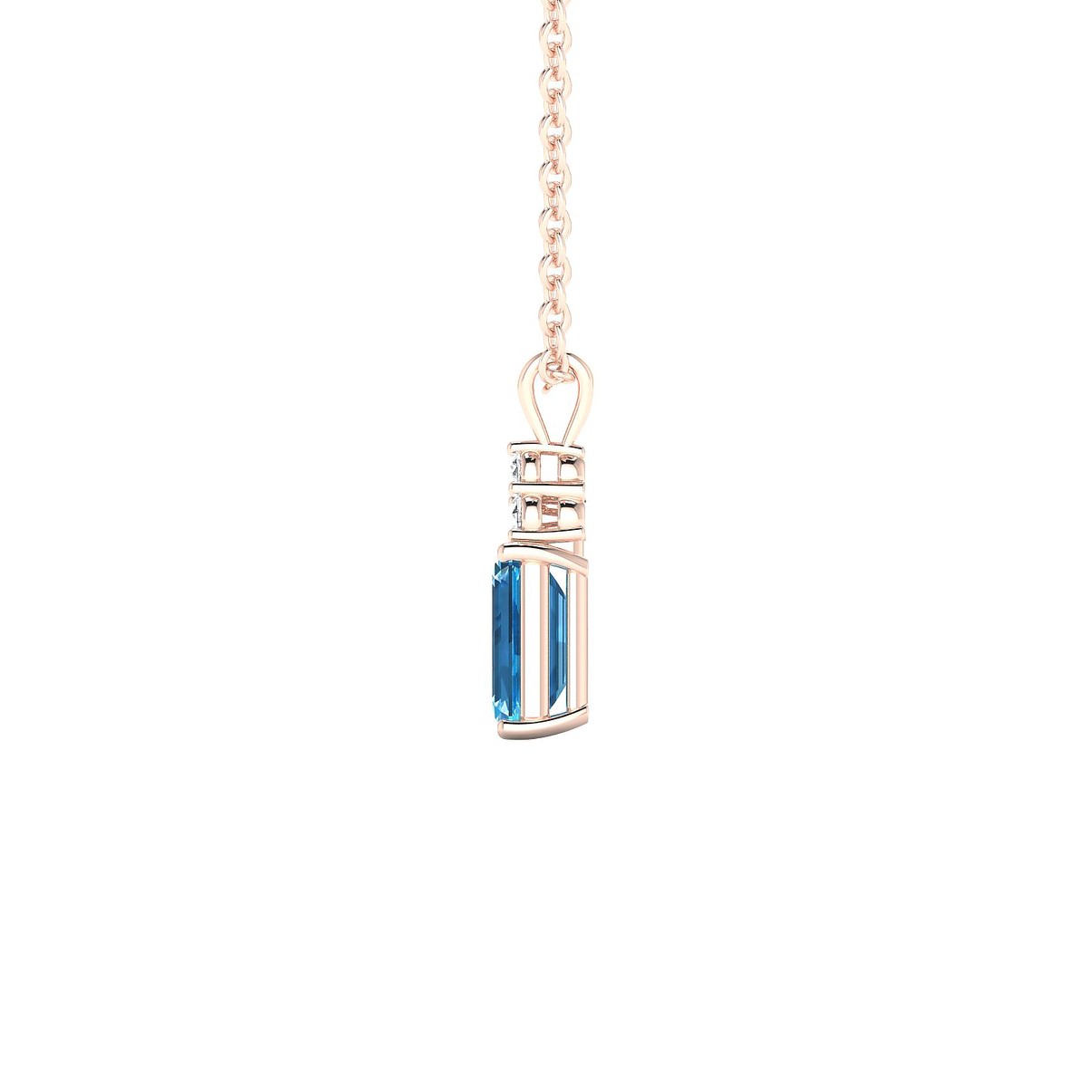 Mirage | 18k Rose Gold 6 x 4 mm Emerald Topaz Pendant