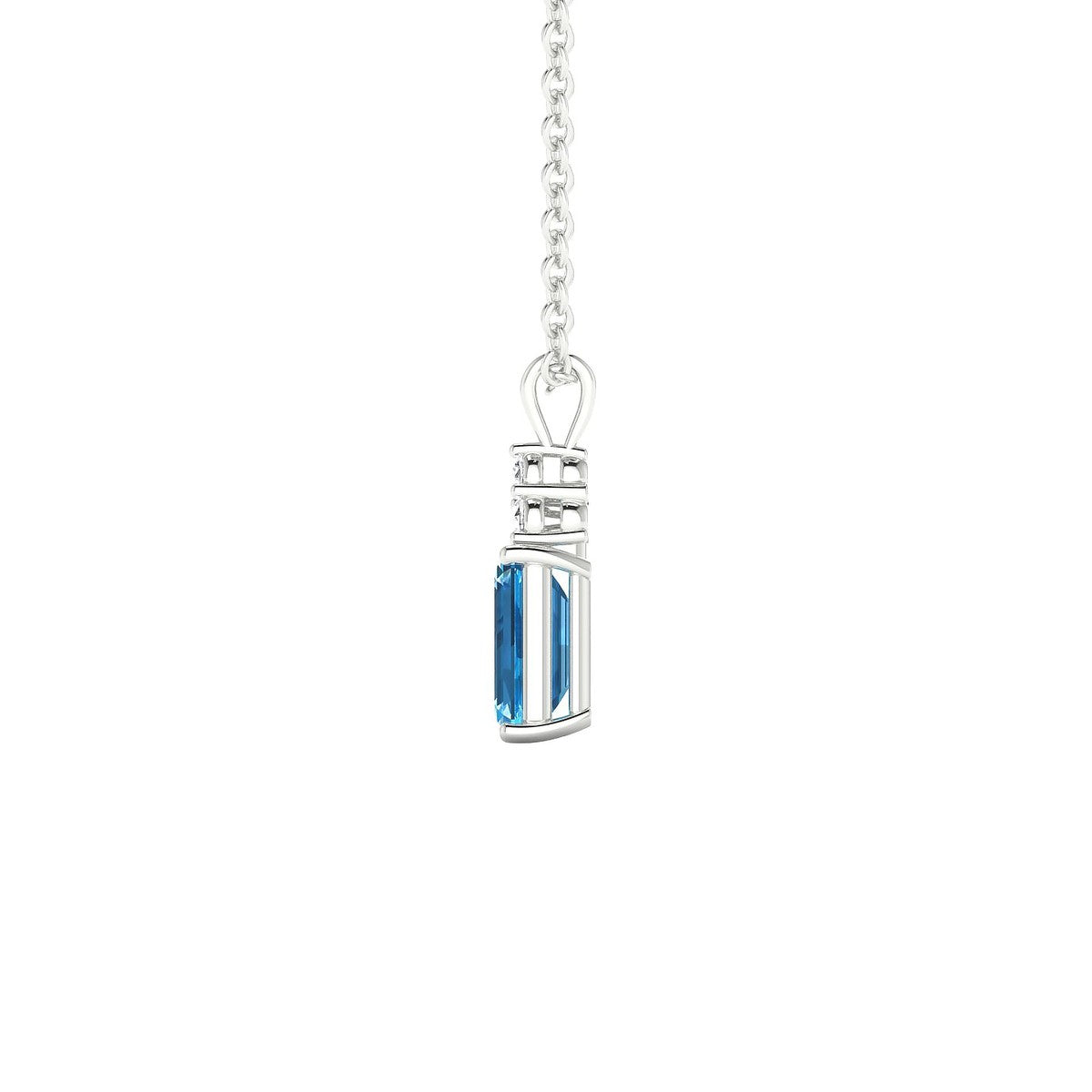 Mirage | 18k White Gold 6 x 4 mm Emerald Topaz Pendant