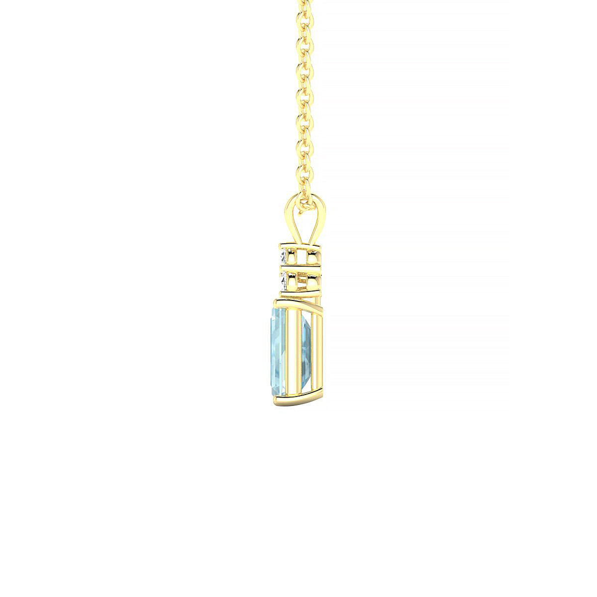 Mirage | 18k Yellow Gold 6 x 4 mm Emerald Aquamarine Pendant