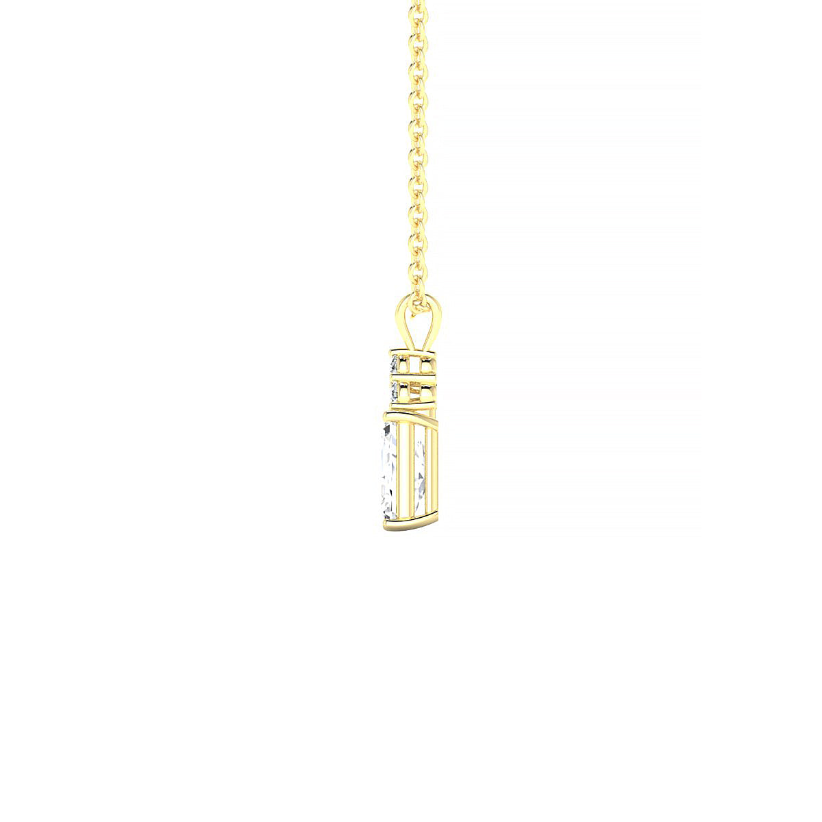 Mirage | 18k Yellow Gold 6 x 4 mm Emerald Diamond Pendant
